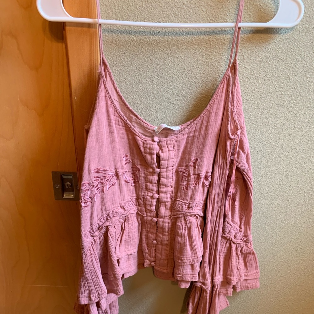 Free People Off the Shoulder Crop Top